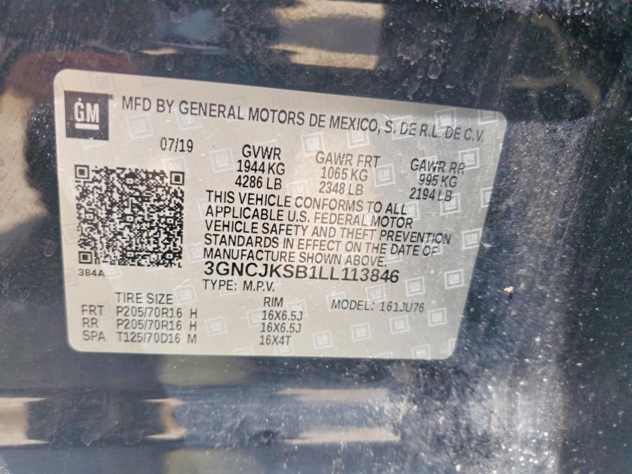 2020 CHEVROLET TRAX