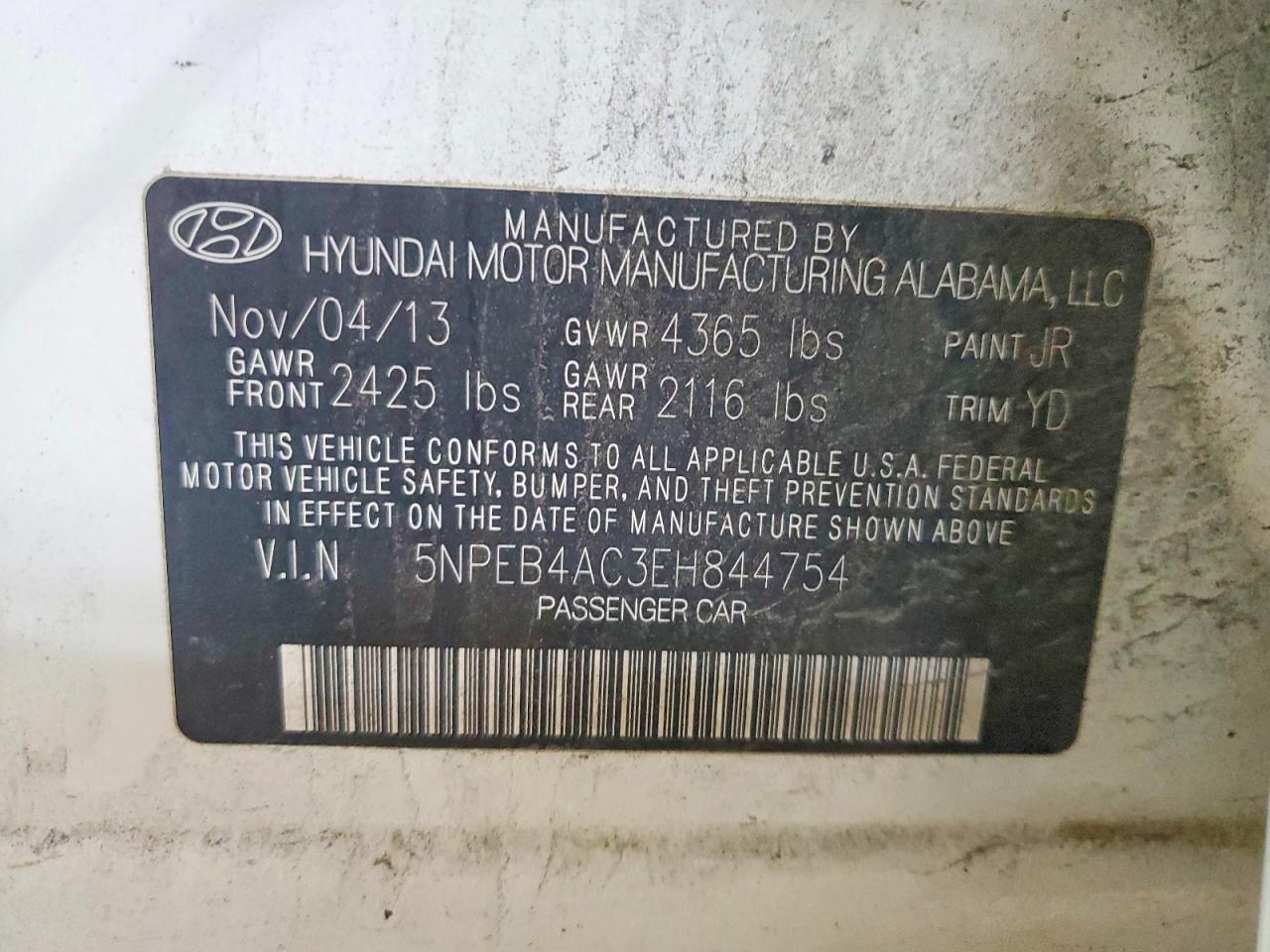 2014 HYUNDAI SONATA