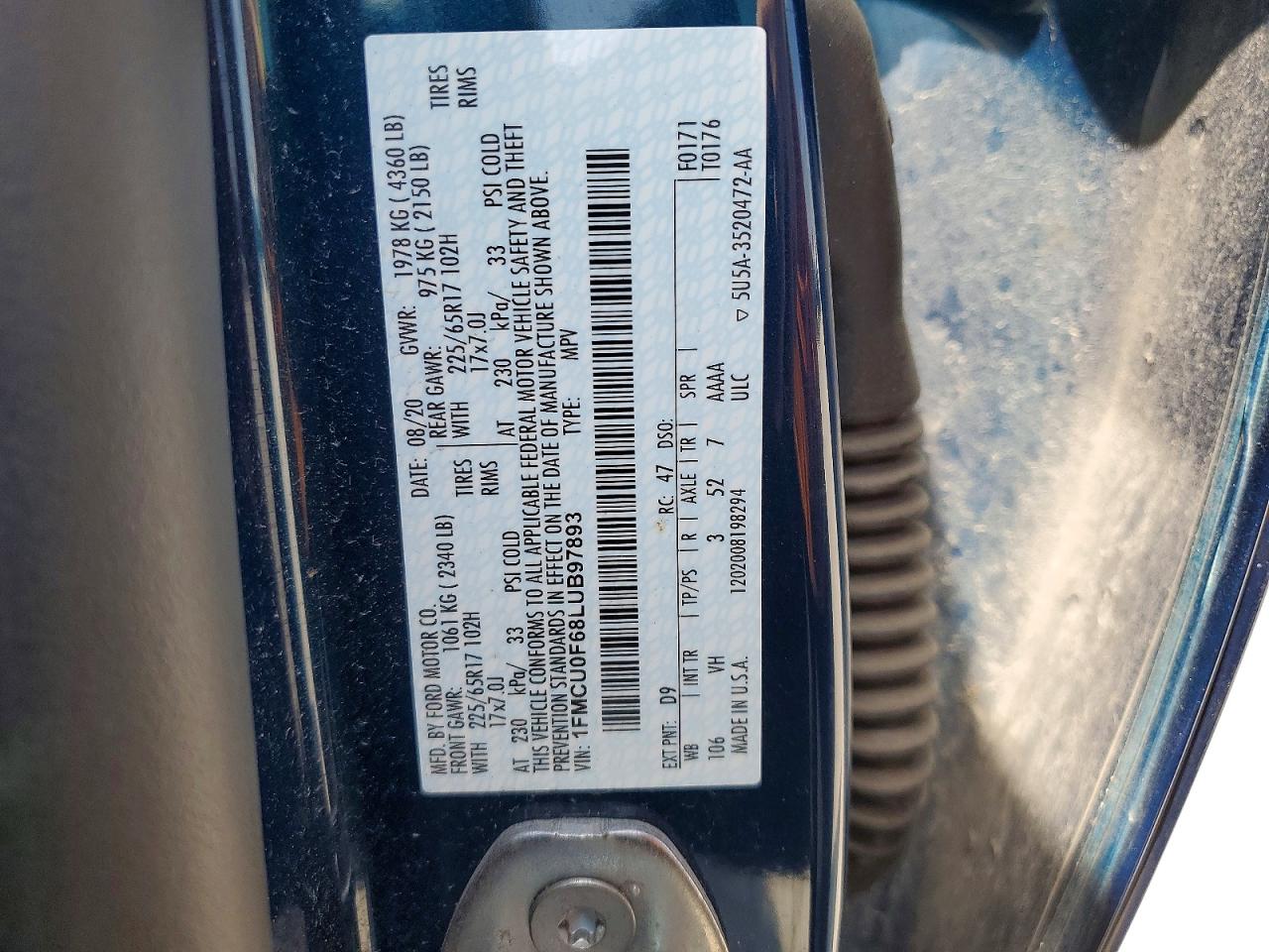 2020 FORD ESCAPE