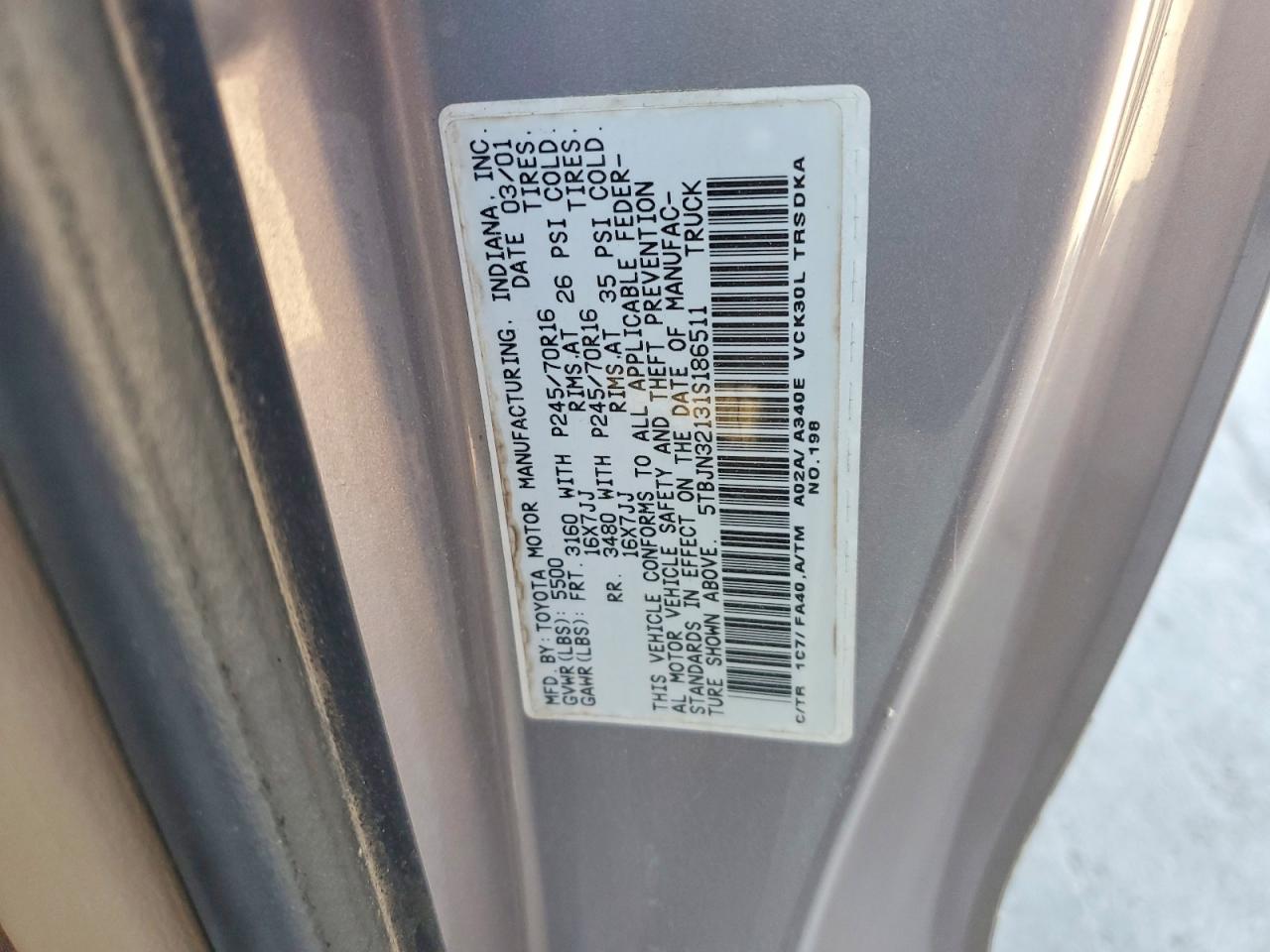 2001 TOYOTA TUNDRA