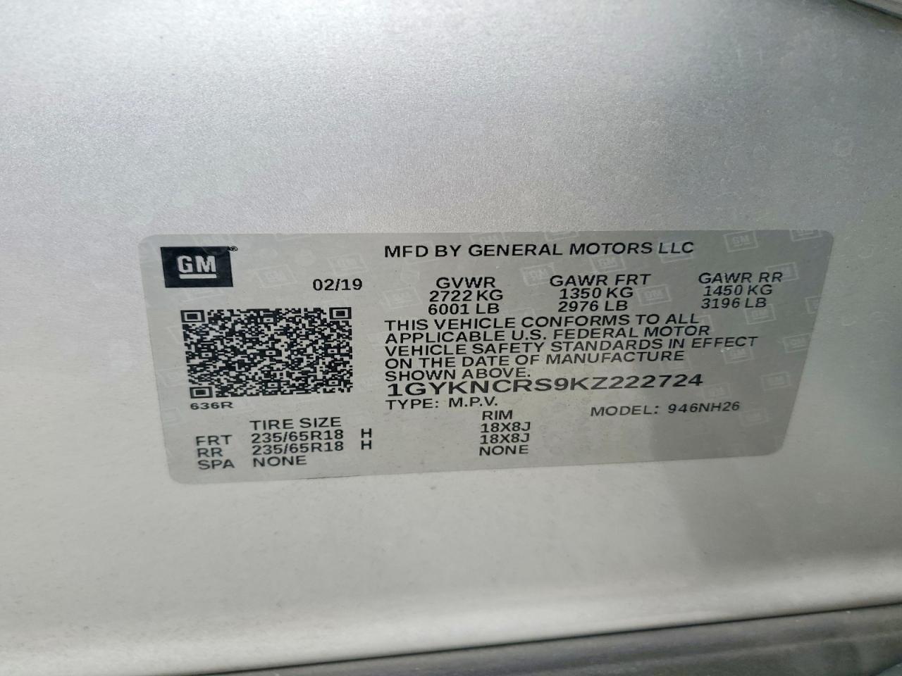 2019 CADILLAC XT5