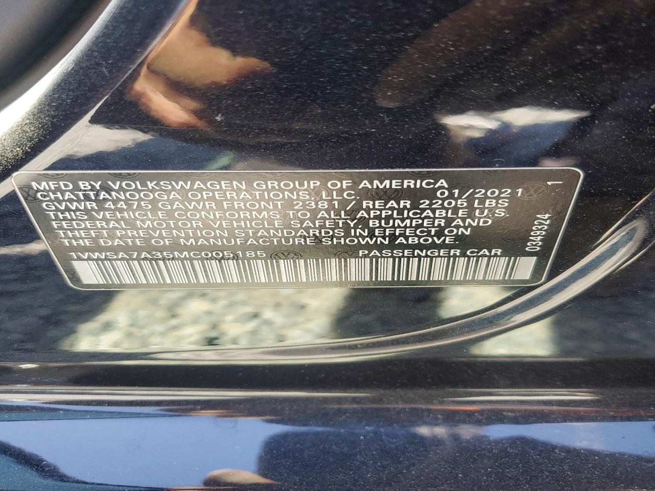 2021 VOLKSWAGEN PASSAT