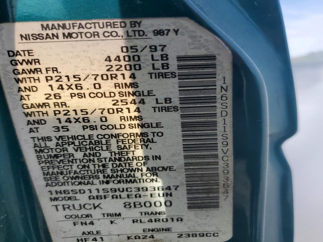 1997 NISSAN NAVARA