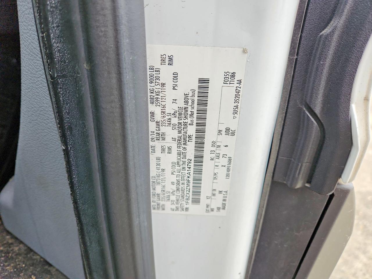 2015 FORD TRANSIT