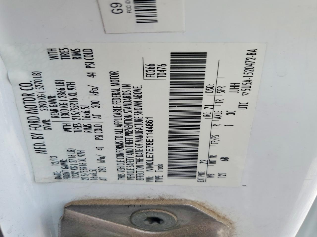 2014 FORD TRANSIT