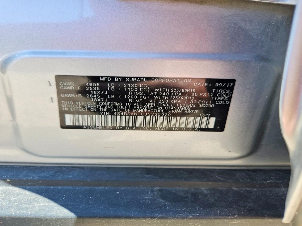 2018 SUBARU OUTBACK