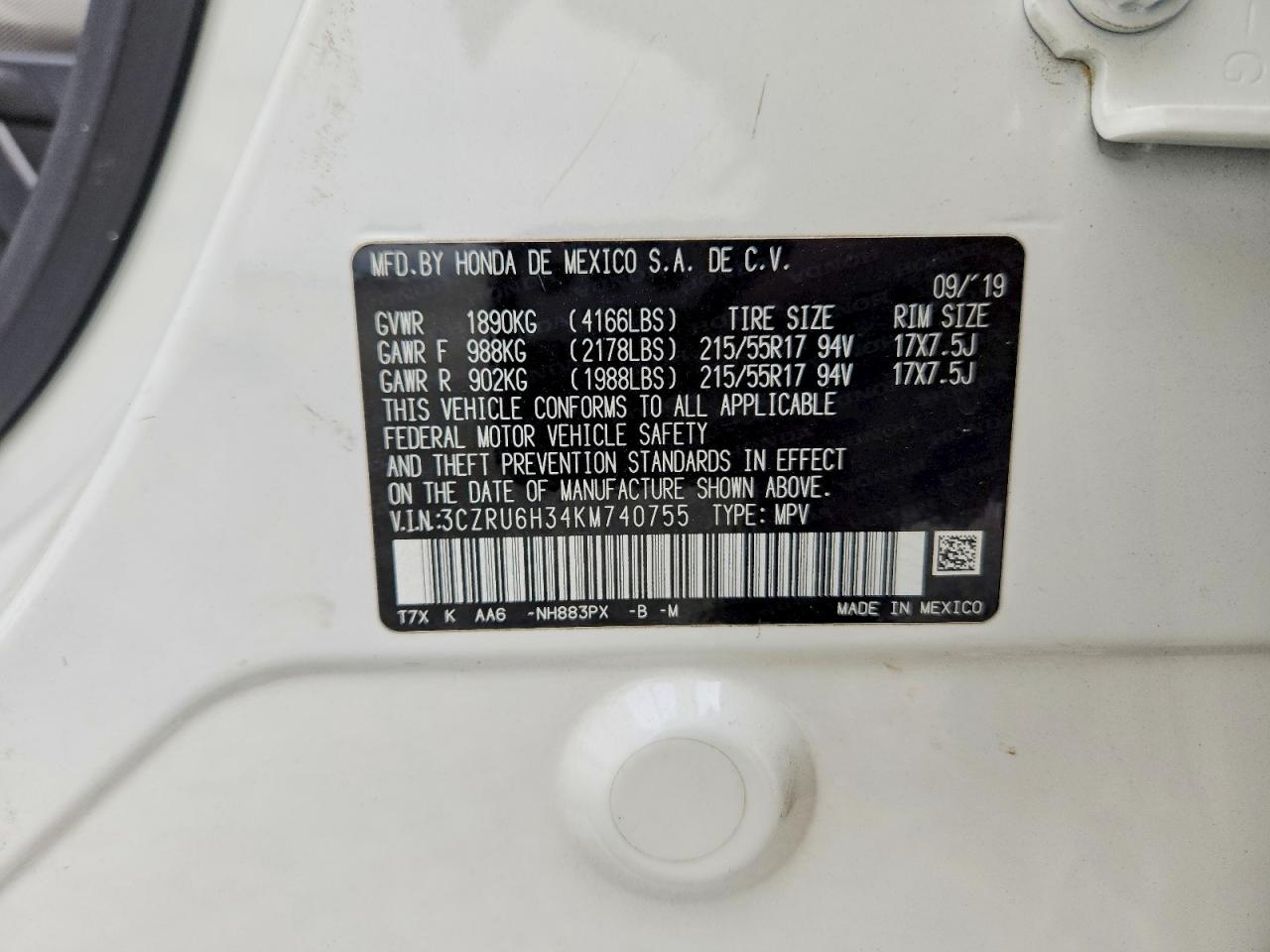 2019 HONDA HR-V