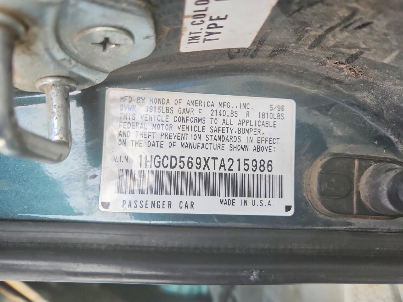 1996 HONDA ACCORD