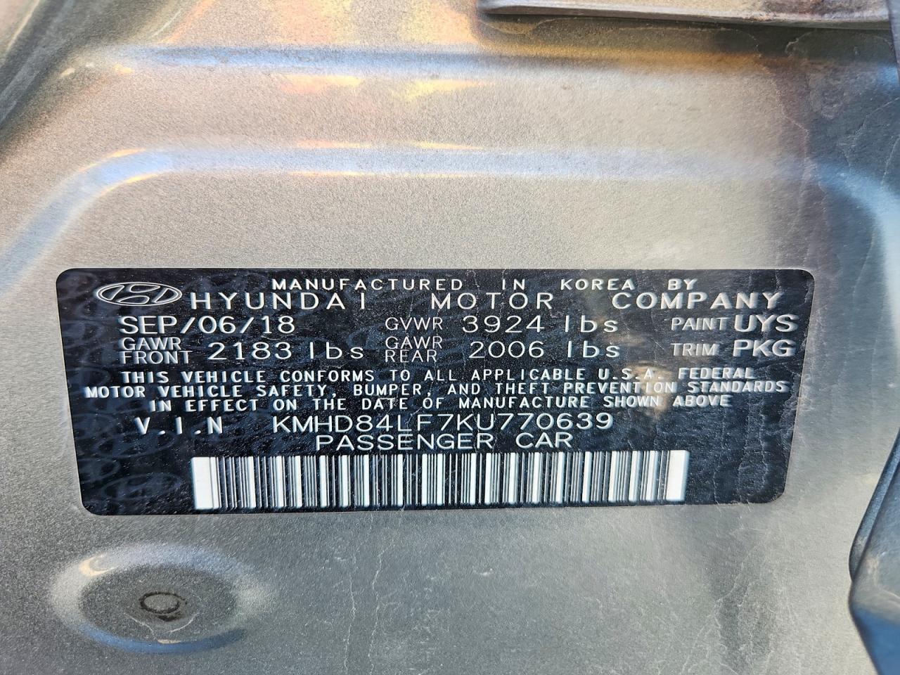 2019 HYUNDAI ELANTRA