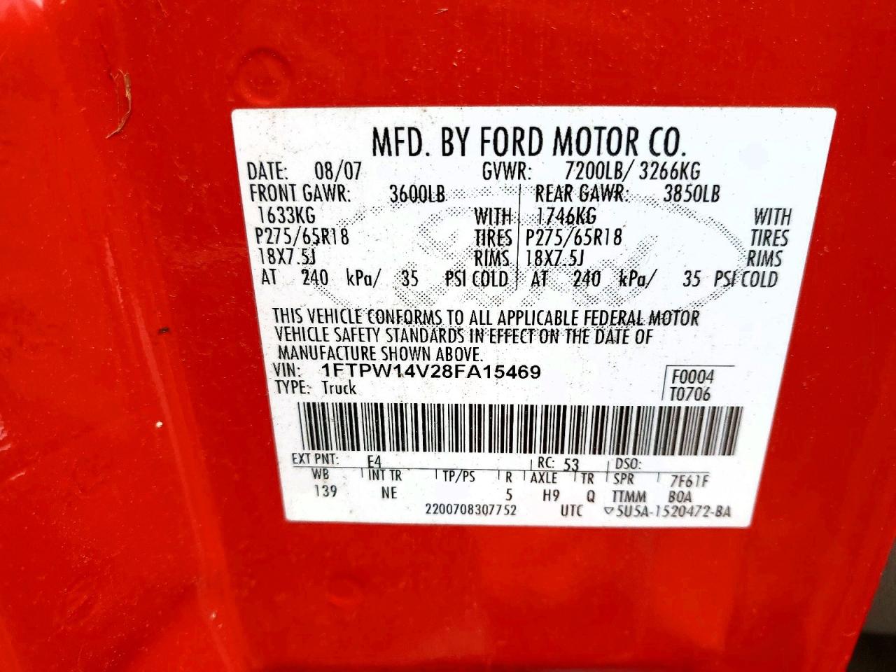 2008 FORD F150