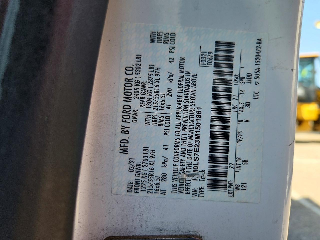 2021 FORD TRANSIT