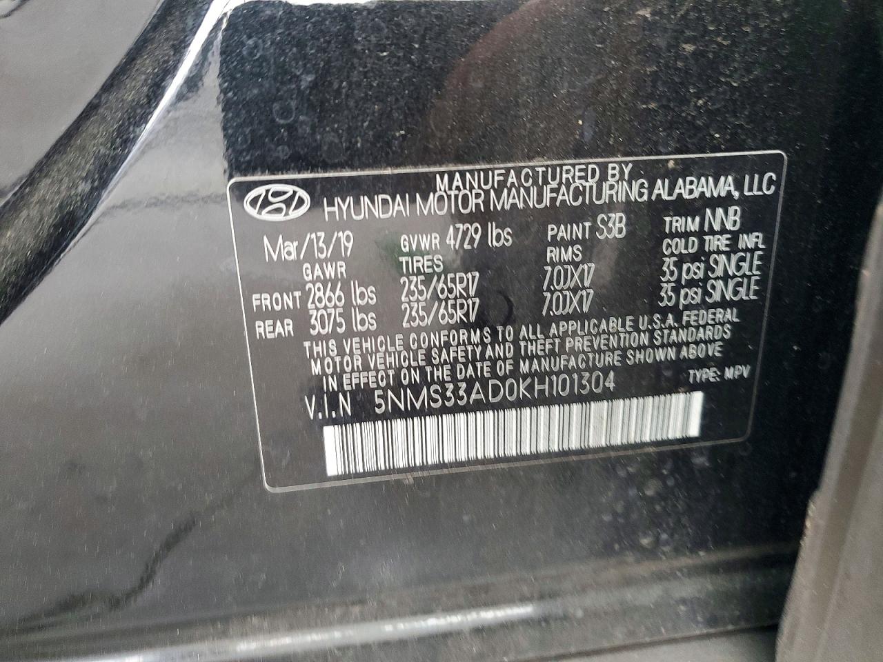 2019 HYUNDAI SANTA FE