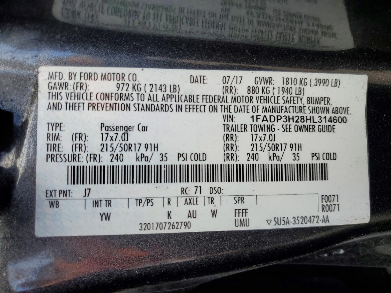 2017 FORD FOCUS