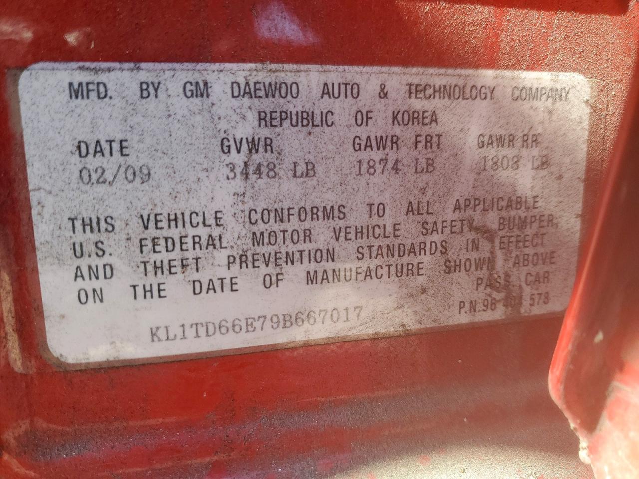 2009 CHEVROLET AVEO