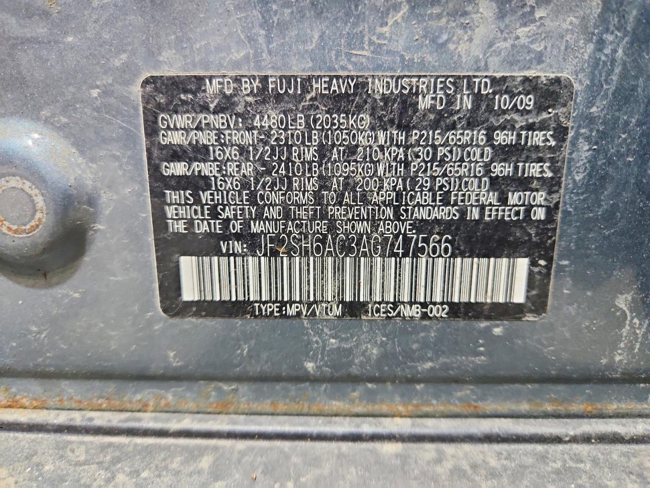 2010 SUBARU FORESTER