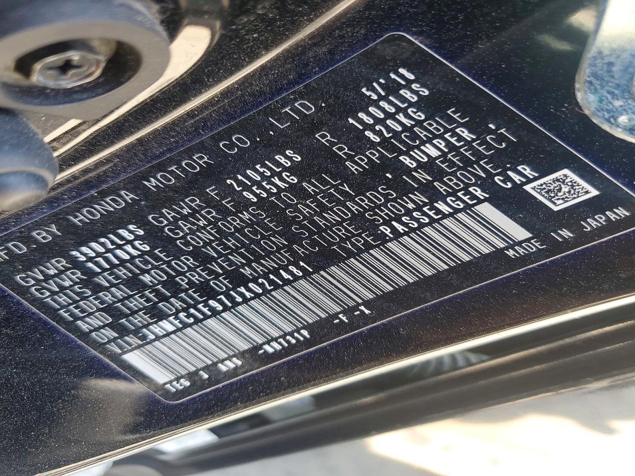 2018 HONDA CIVIC