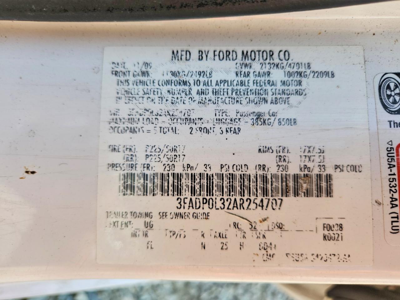 2010 FORD FUSION