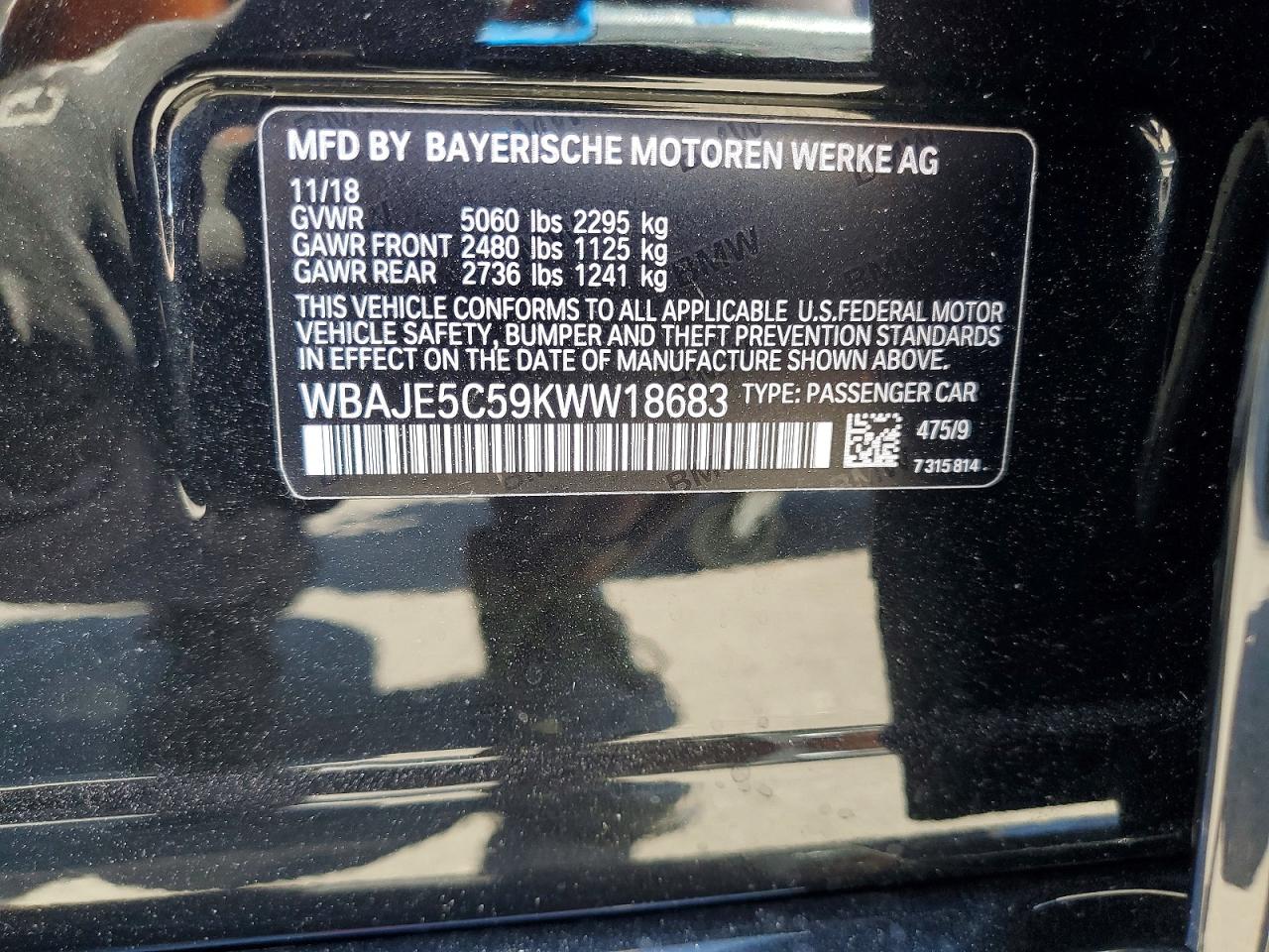2019 BMW 5 SERIES