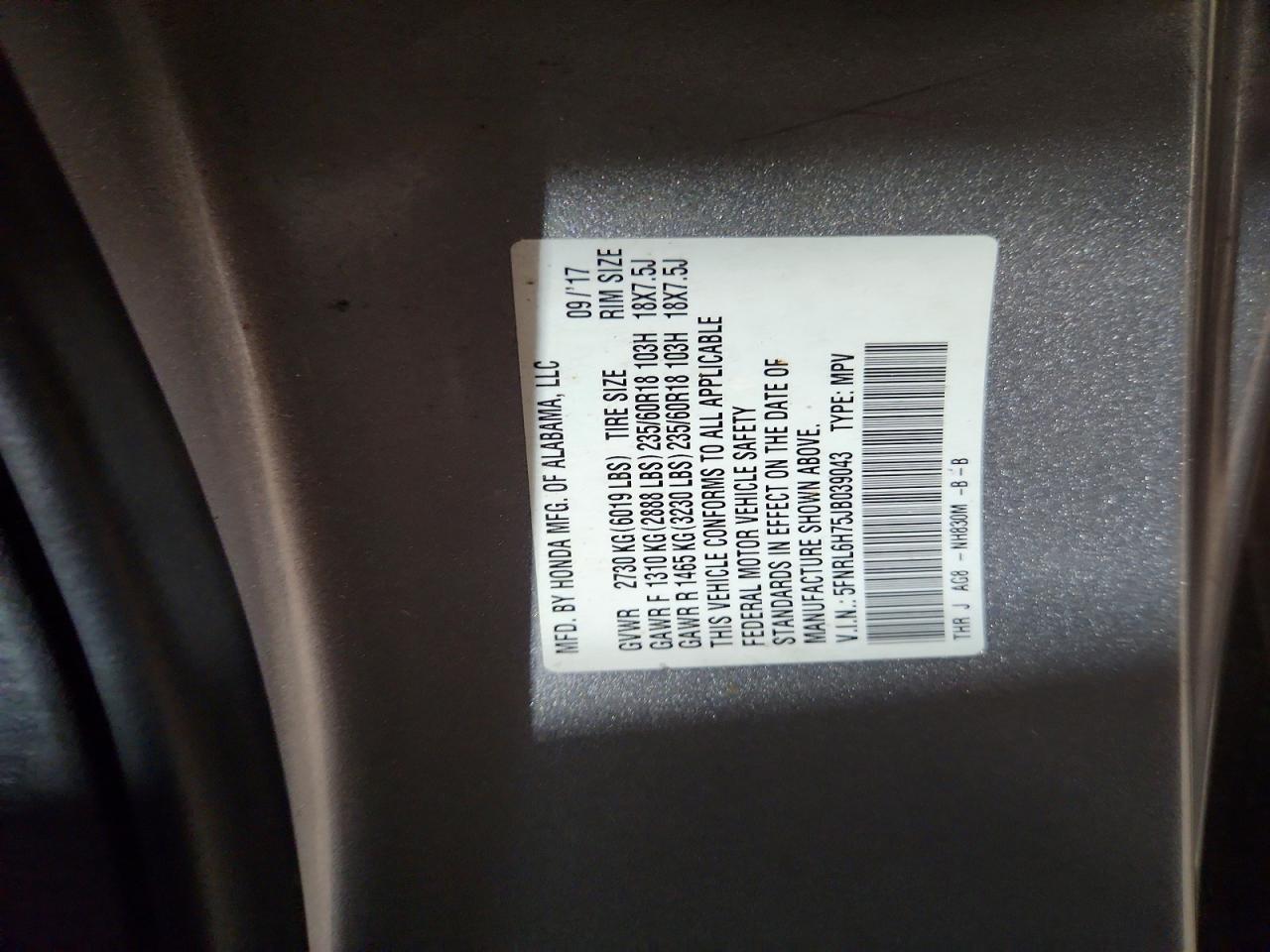 2018 HONDA ODYSSEY