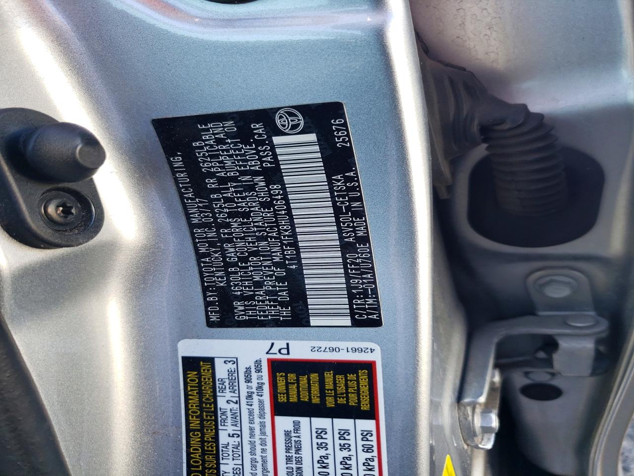 2017 TOYOTA CAMRY