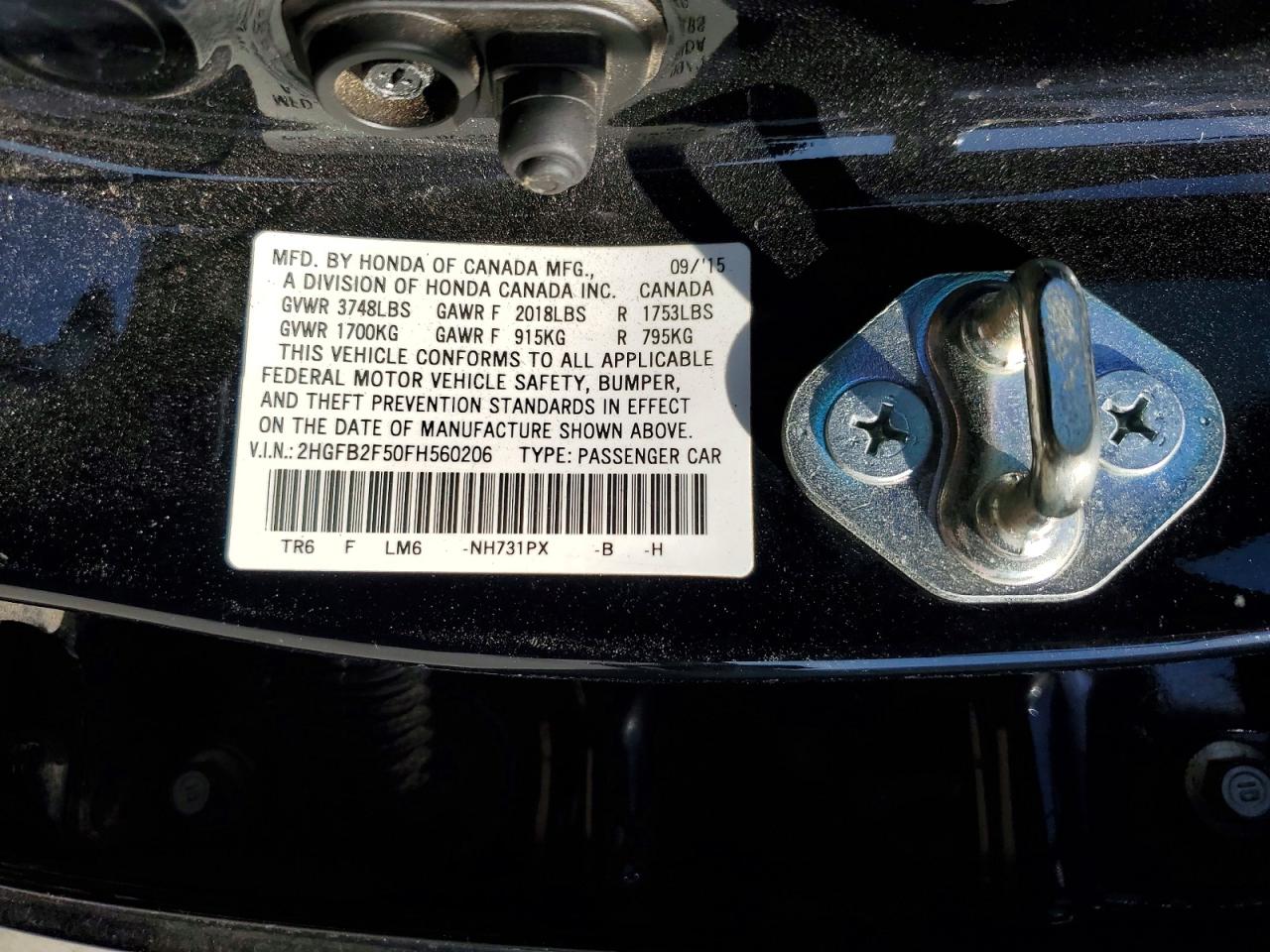 2015 HONDA CIVIC