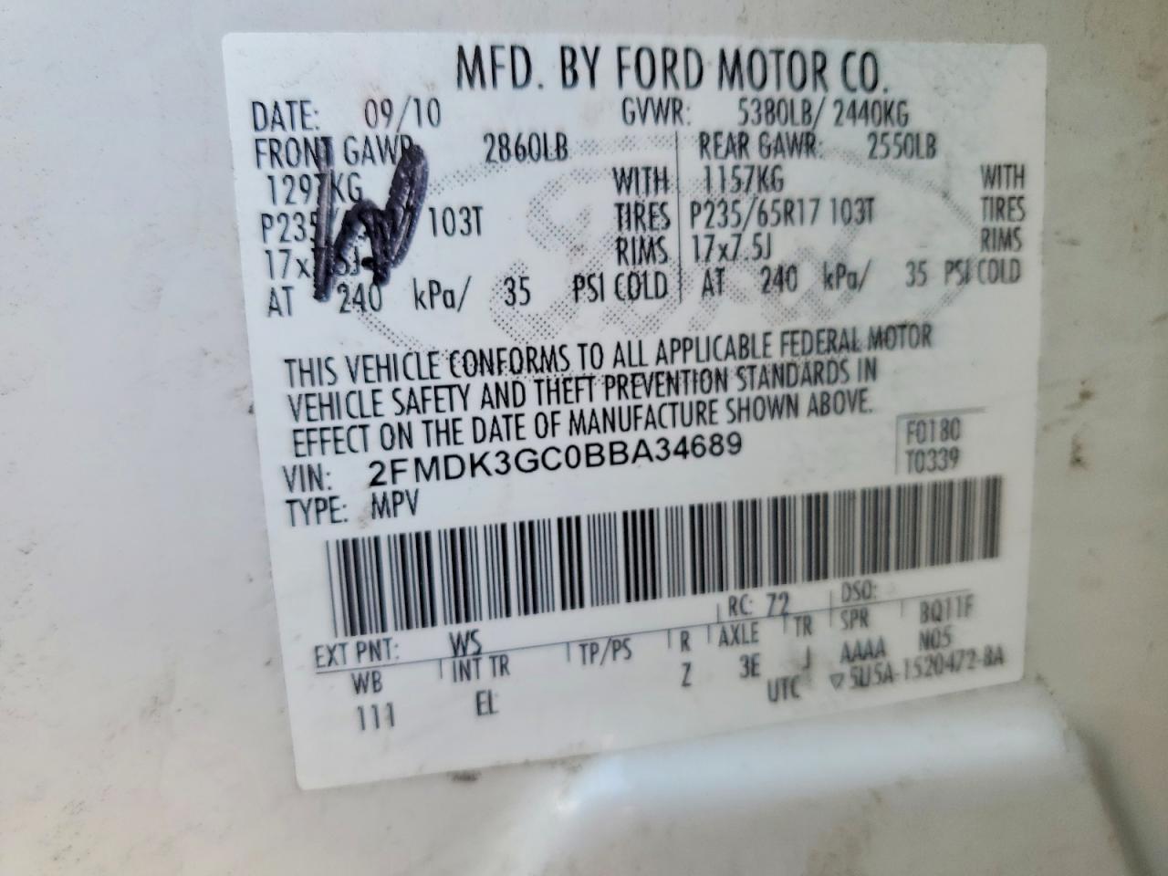 2011 FORD EDGE