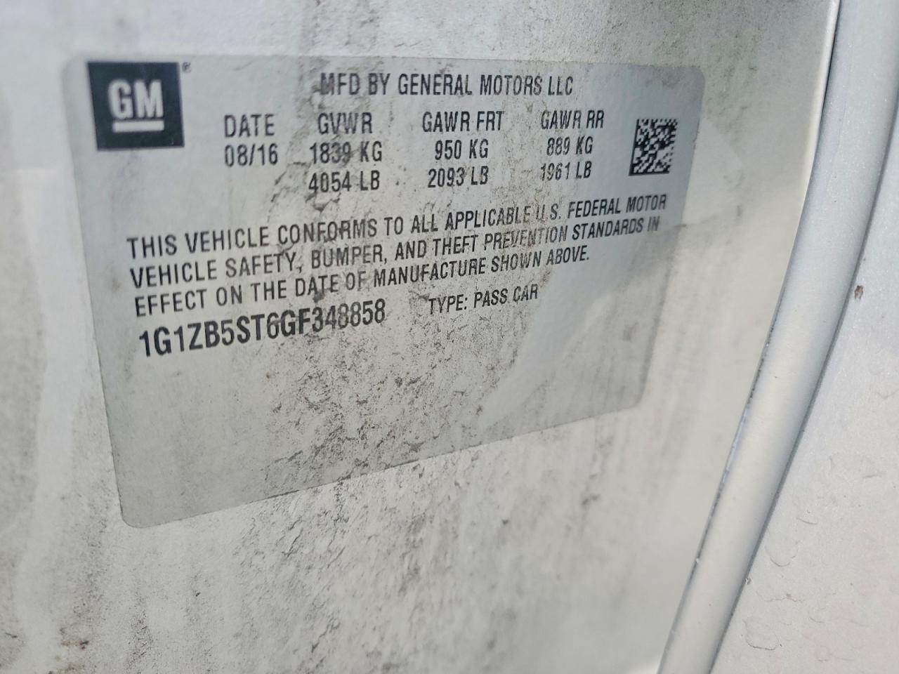 2016 CHEVROLET MALIBU