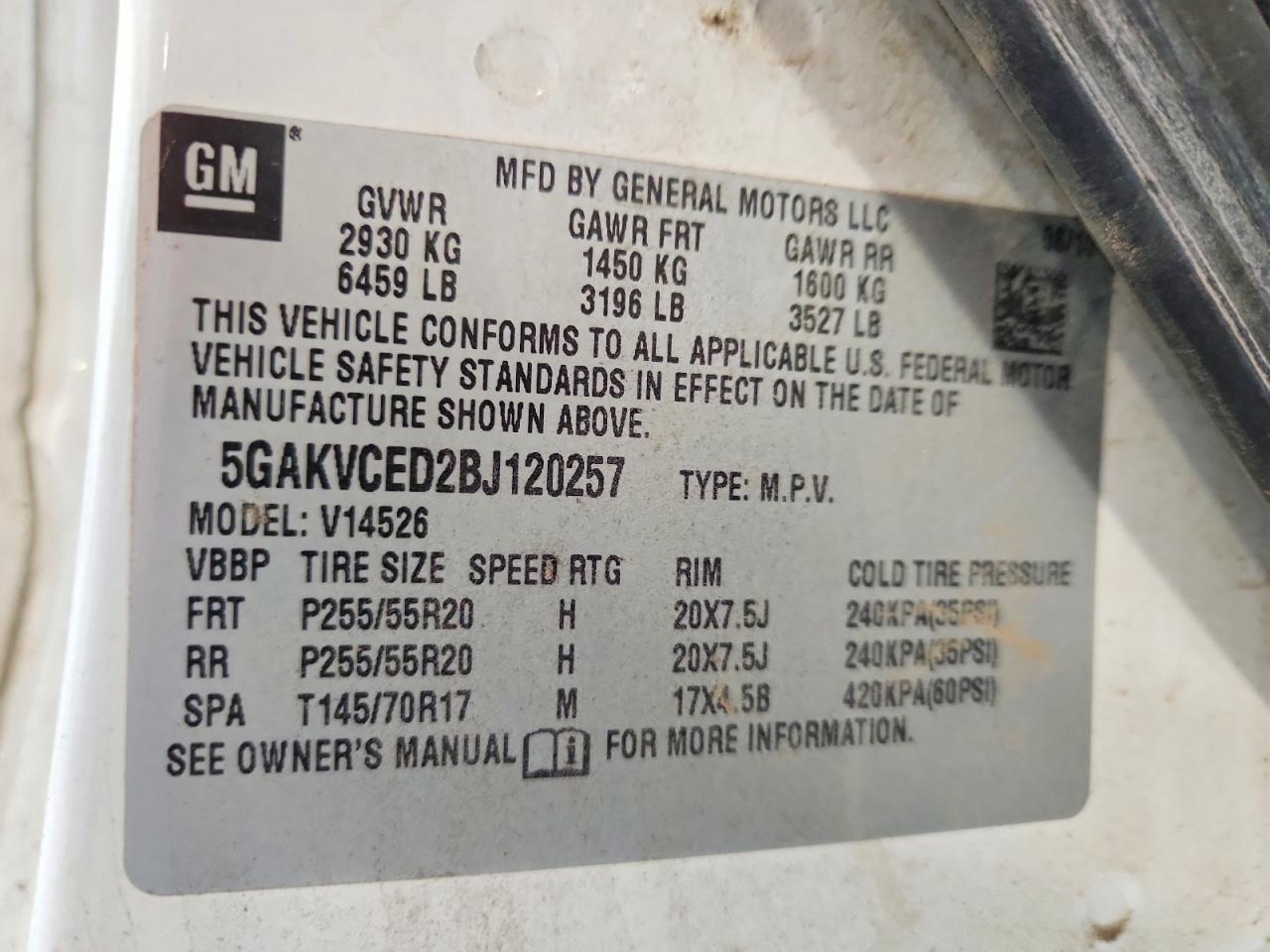 2011 BUICK ENCLAVE