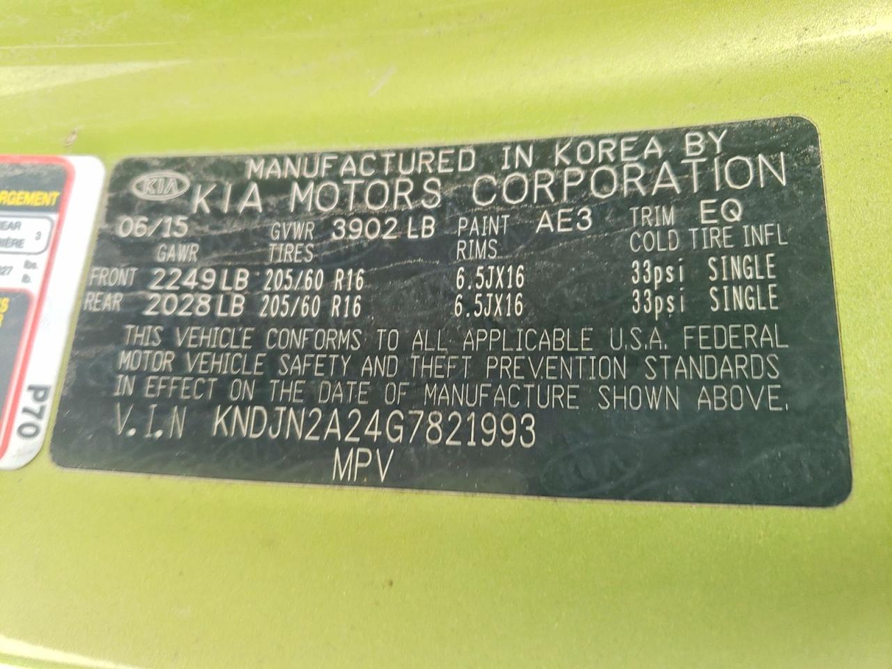 2016 KIA SOUL BASE