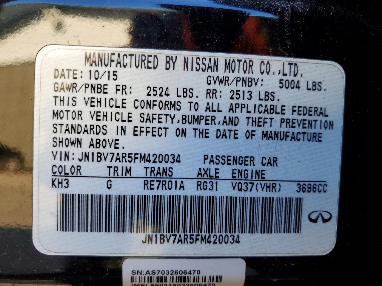 2015 INFINITI Q50