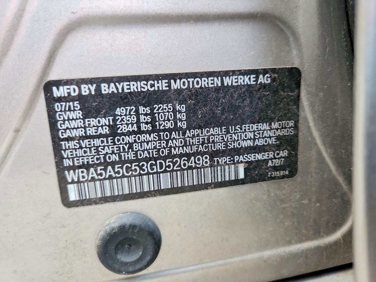 2016 BMW 5 SERIES