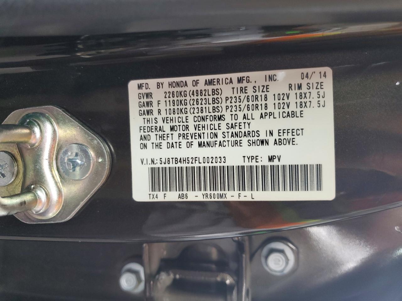 2015 ACURA RDX