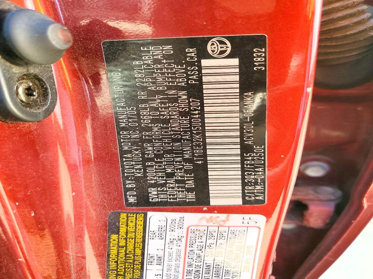 2005 TOYOTA CAMRY
