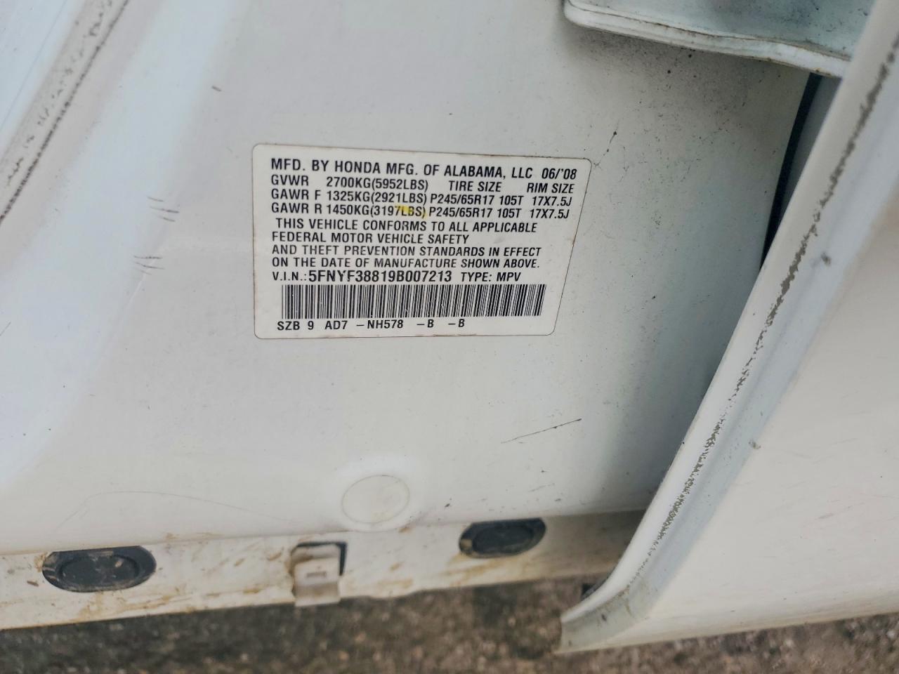 2009 HONDA PILOT