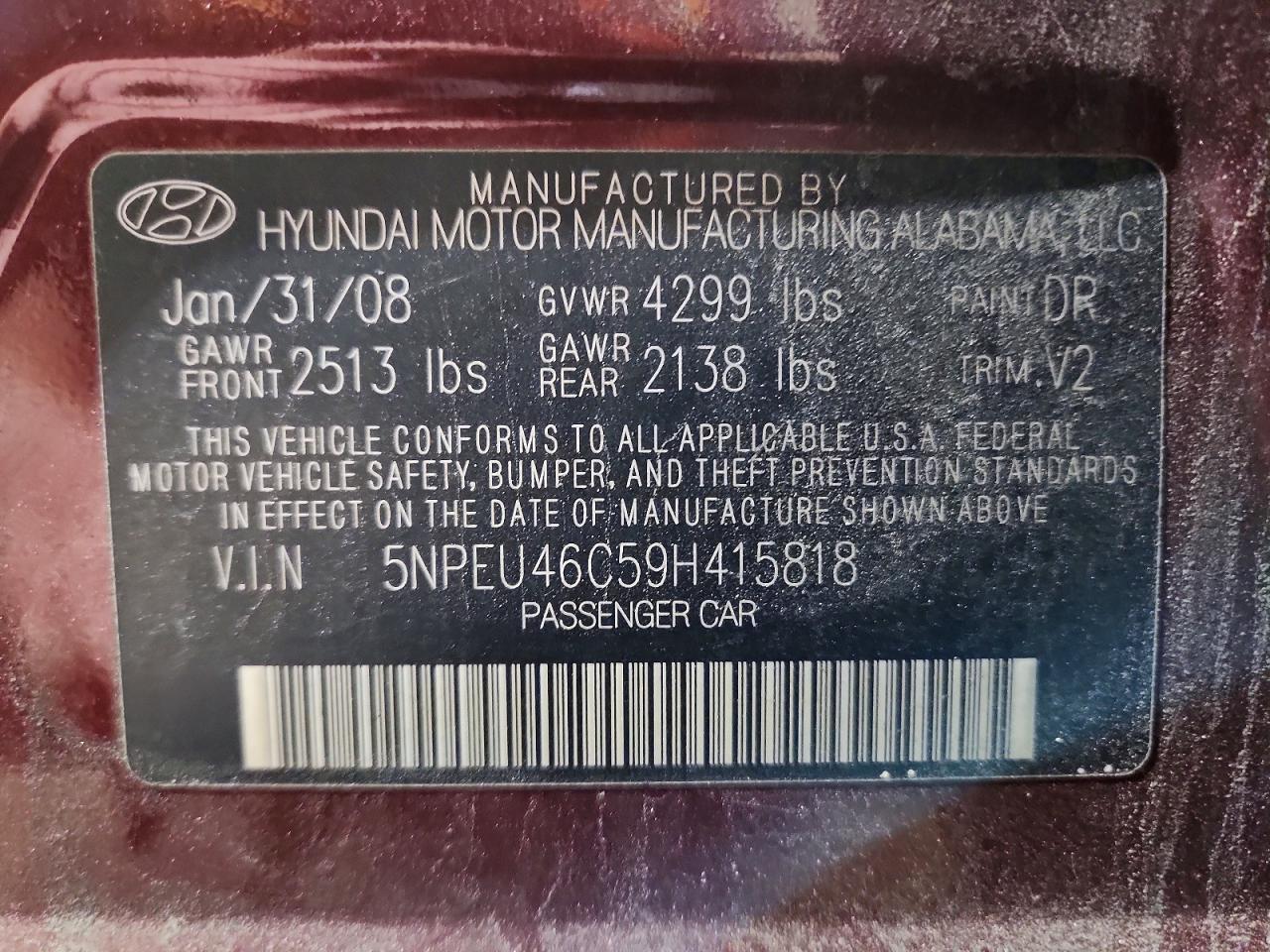 2009 HYUNDAI SONATA