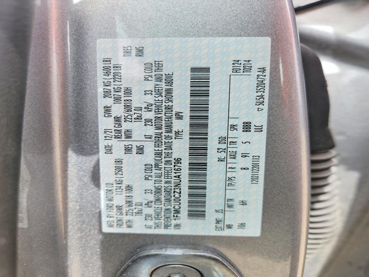 2022 FORD ESCAPE