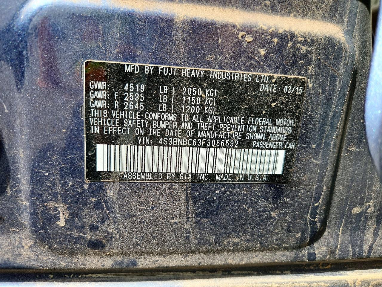 2015 SUBARU LEGACY
