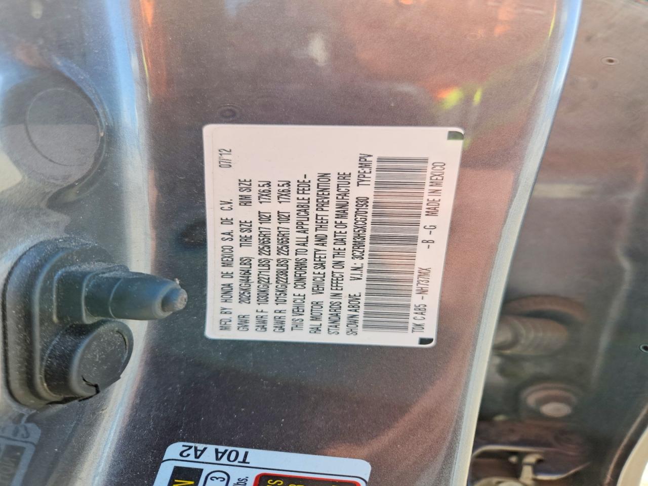 2012 HONDA CRV