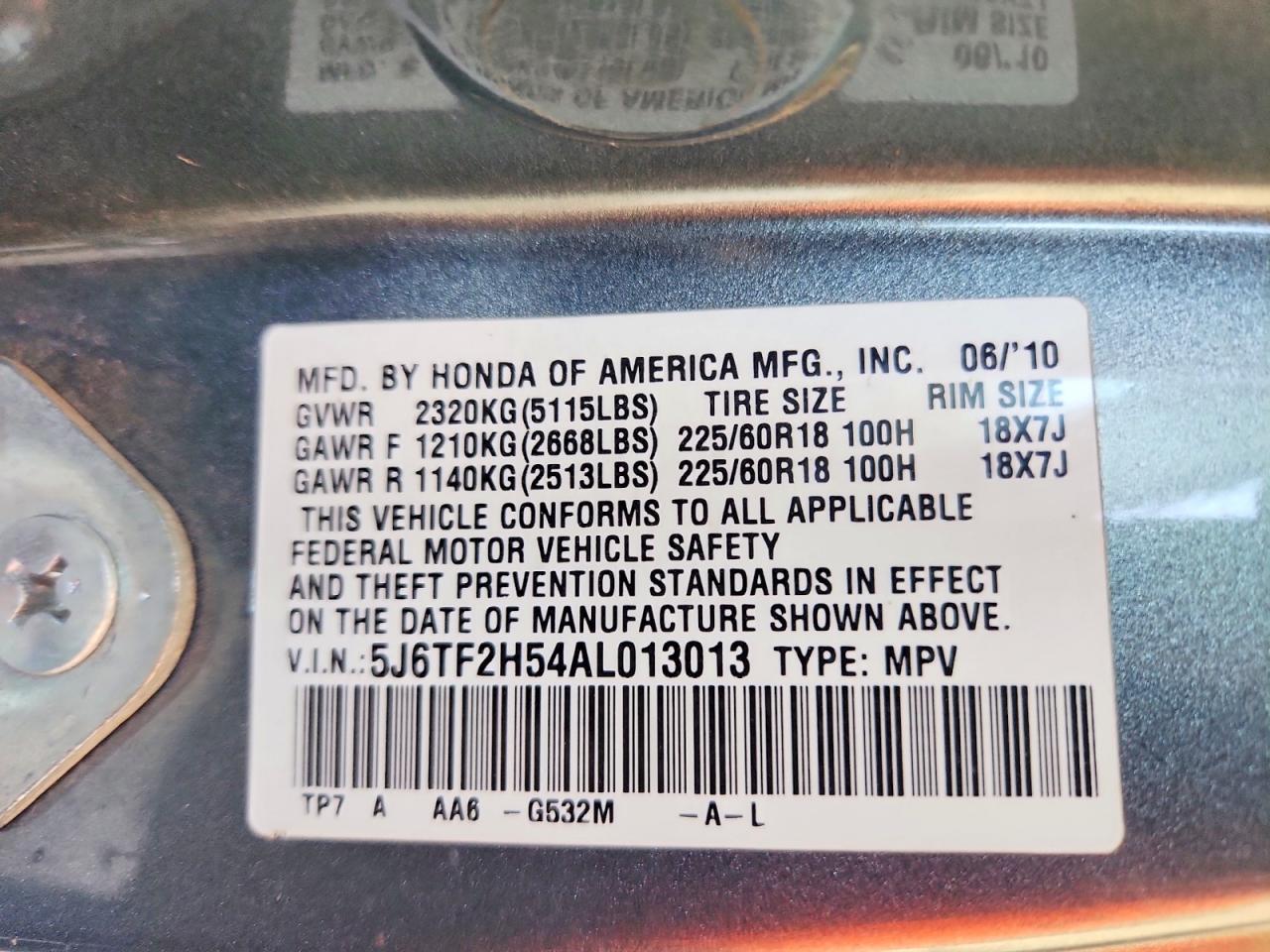 2010 HONDA ACCORD