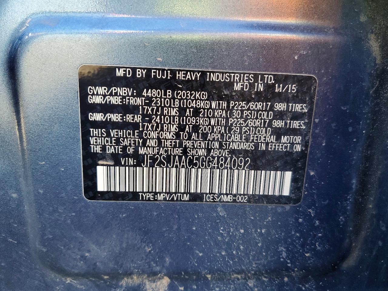 2016 SUBARU FORESTER