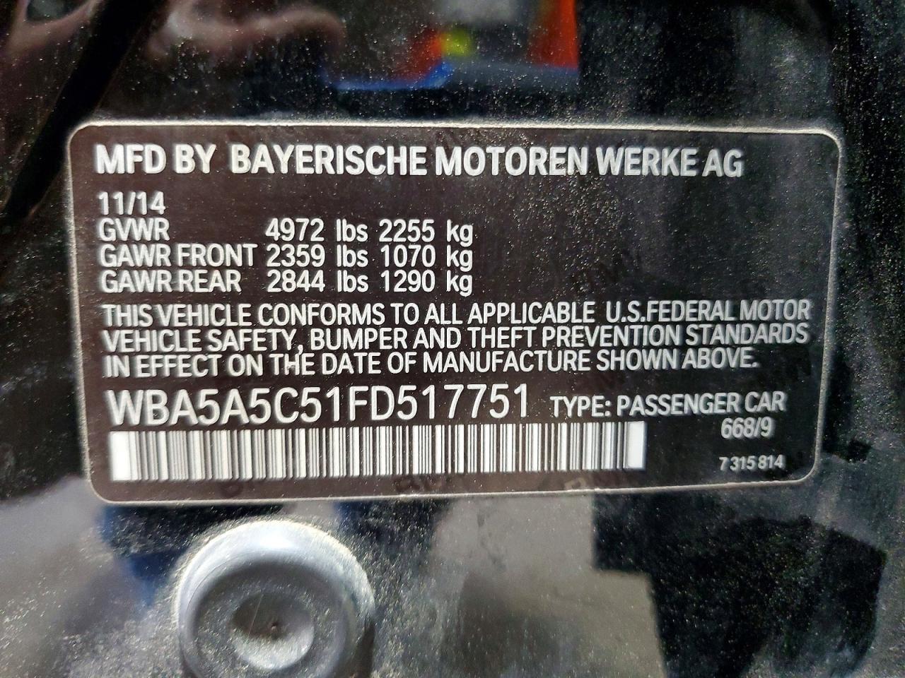 2015 BMW 5 SERIES
