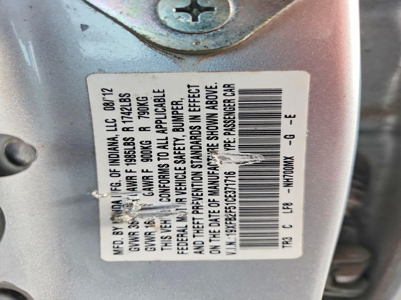 2012 HONDA CIVIC