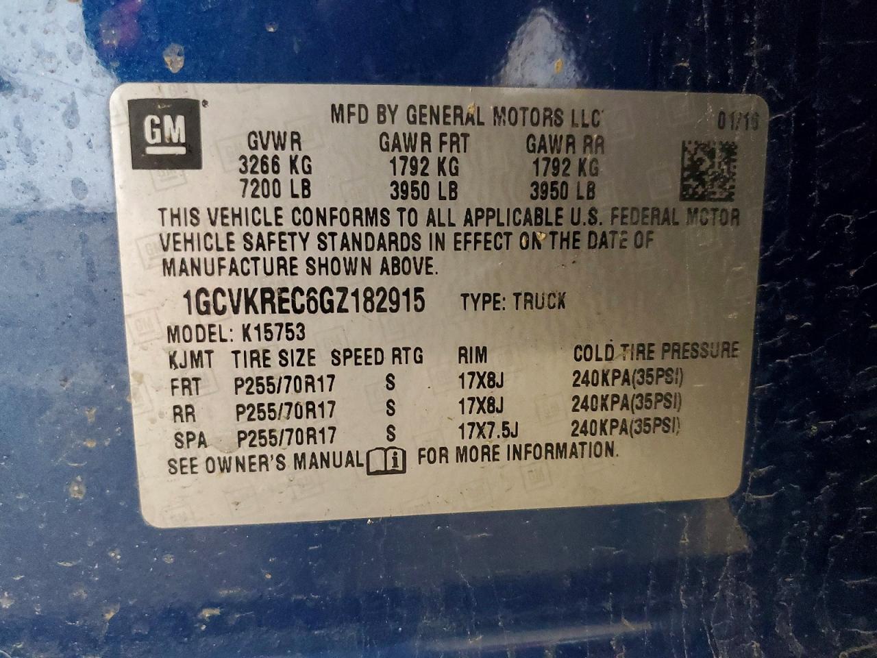 2016 CHEVROLET SILVERADO