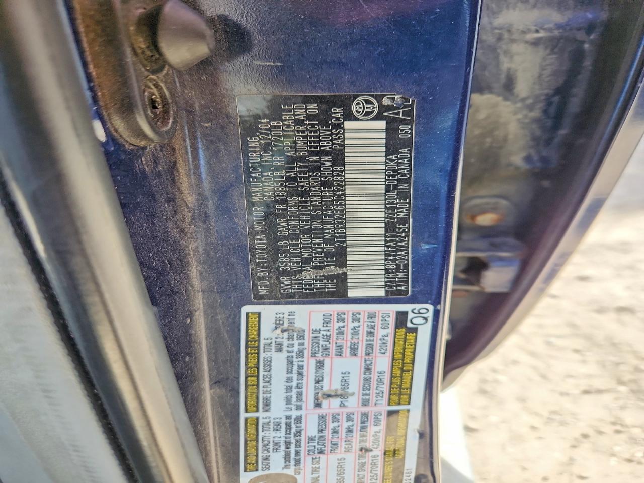2005 TOYOTA COROLLA