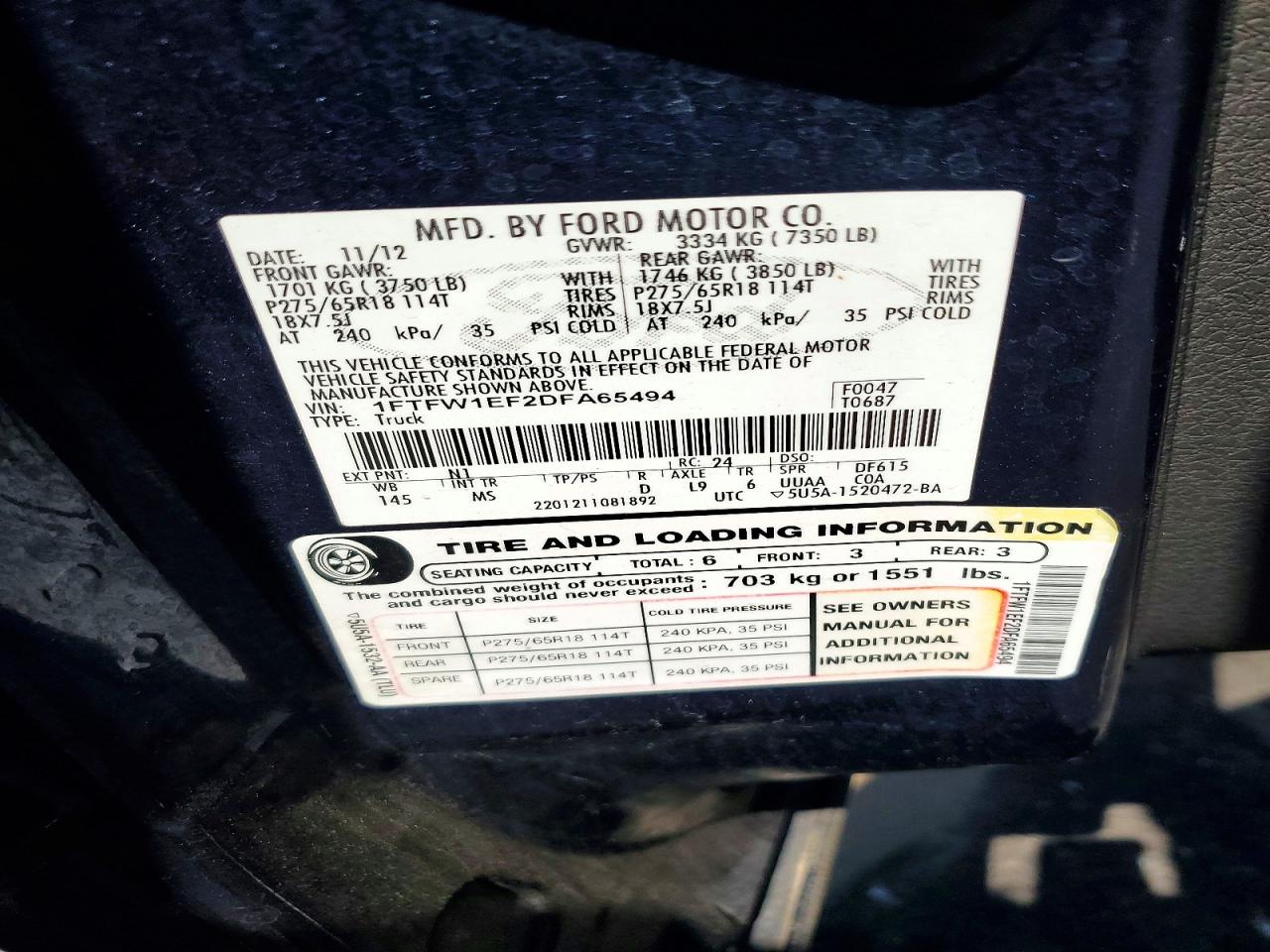2013 FORD F150