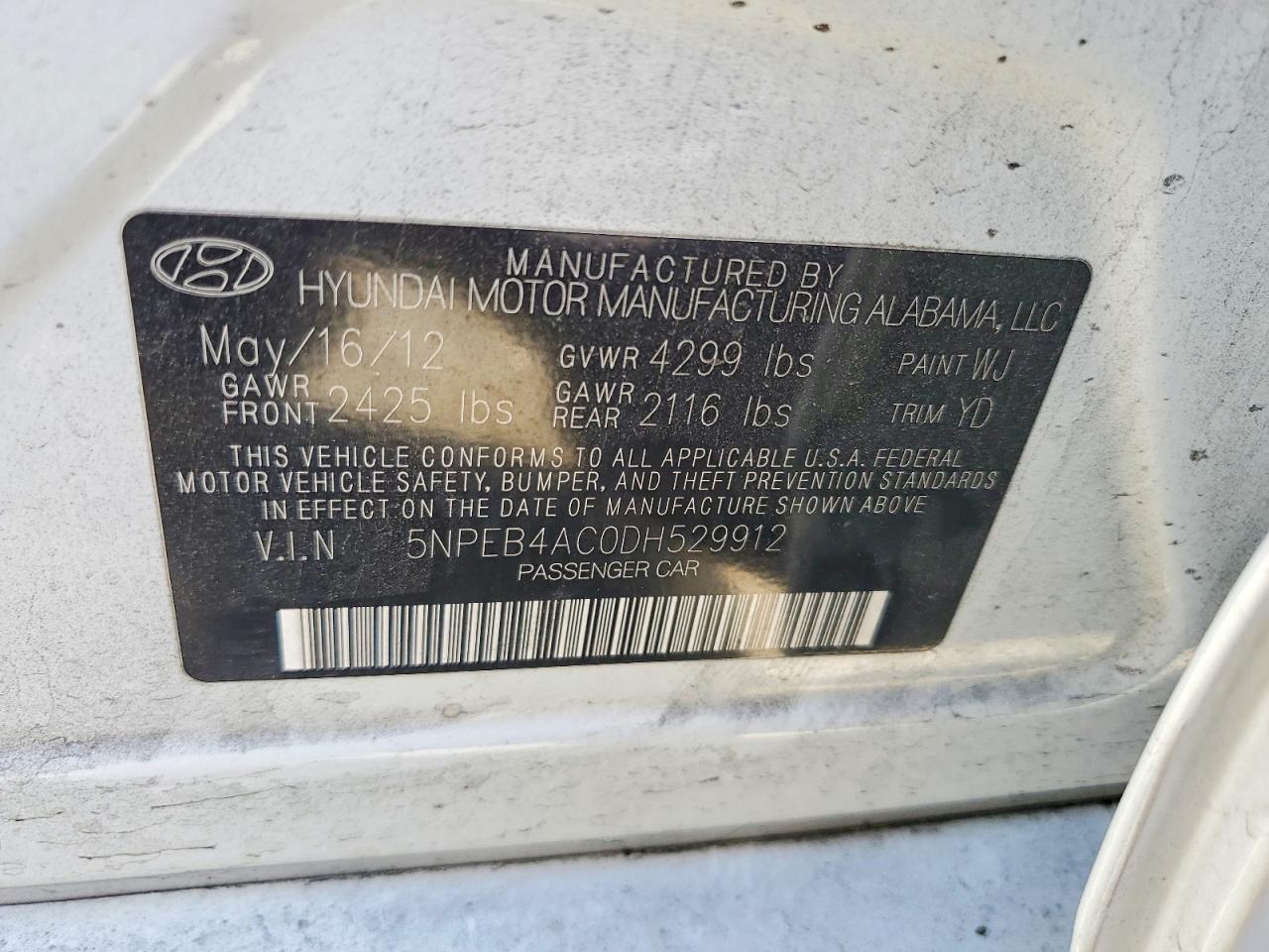 2013 HYUNDAI SONATA