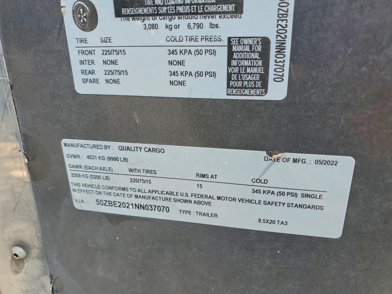 2022 QUALITY CARGO UNKNOWN