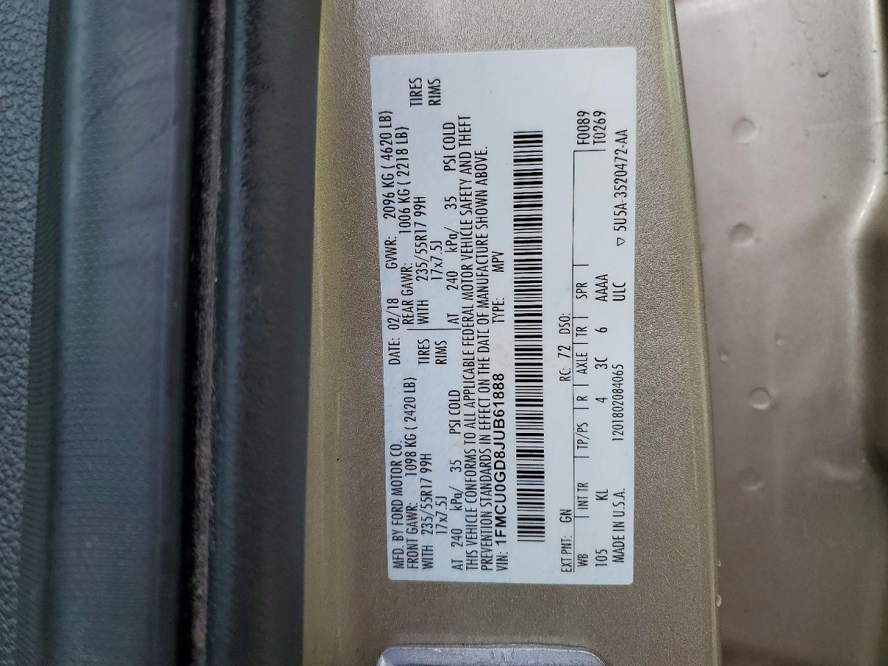 2018 FORD ESCAPE