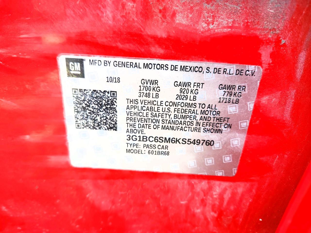 2019 CHEVROLET CRUZE