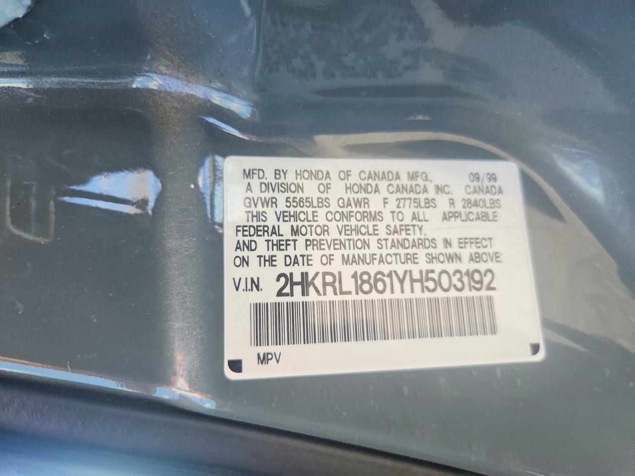 2000 HONDA ODYSSEY